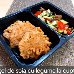 Snitel de soia si legume la cuptor/ tigaie